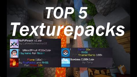 Top 5 Texturepacks For Minecraft Pvp YouTube