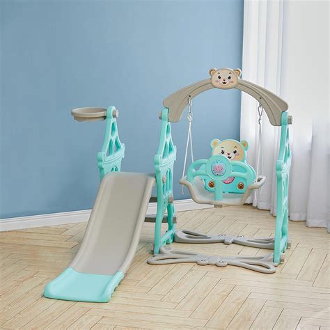 3 in 1 Toddler Swing and Slide set for Indoor Outdoor Backyard