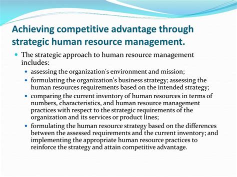 Ppt Strategic Human Resources Management Competitive Advantage