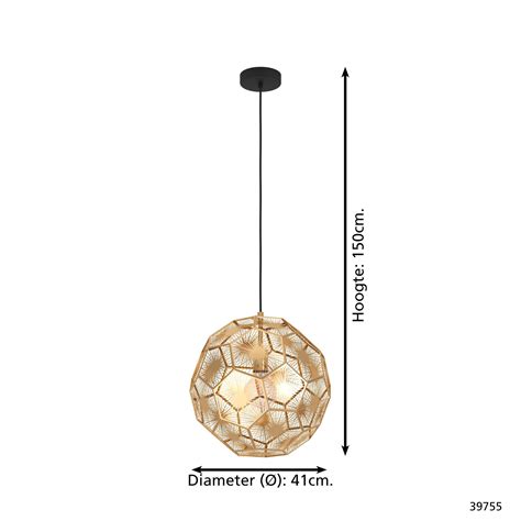 Hanglamp Skoura Zwart Met Goud 41cm Van Den Heuvel Verlichting