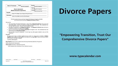 Free Printable Divorce Papers Templates Pdf Word