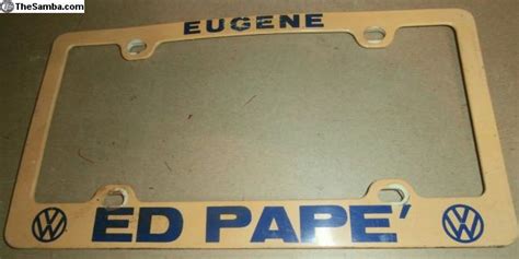 Vw Classifieds Wtb Ed Papé License Plate Frames