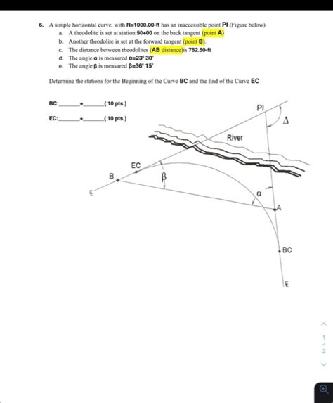 Solved A Simple Horizontal Curve With R Ft Has Chegg