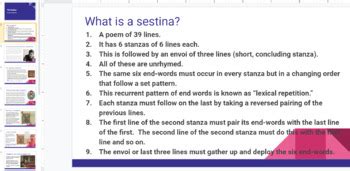 The Sestina: A Lesson in Poetic Form by F130 | Teachers Pay Teachers