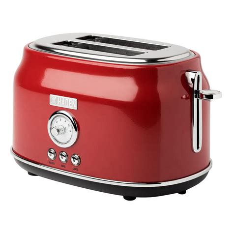 Haden Dorset 1500 Watt 2 Slice Wide Slot Red Retro Toaster With Removable Crumb Tray And