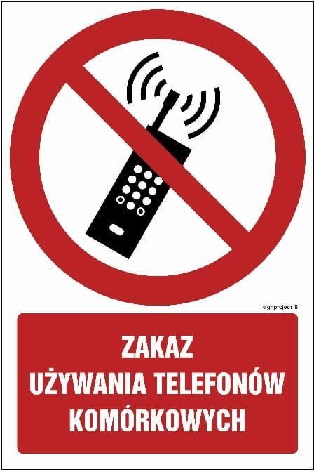 Libres Polska Sp Gc030 Zakaz Używania Telefonów Komórkowych 35x52 5 Cm