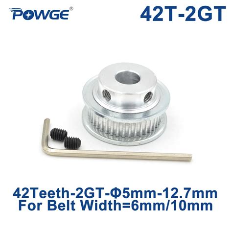 POWGE Poulie De Synchronisation GT 42 Dents 2M 2GT Al Sage 5 6 6 35 7