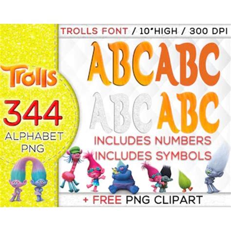 Trolls Alphabet Png, Trolls Font Png, Trolls Stickers Png, D - Inspire ...