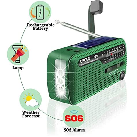 Degen De Kurbelradio Tragbares Solar Radio Fm Am Sw Eingebaute Im