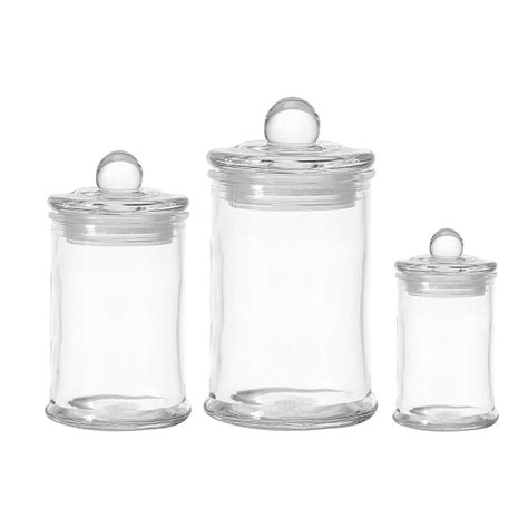 Clear Glass Jar Food Jars 3 Pcs Tea Pot Storage Tank Plastic Containers Kitchen Items Stuff