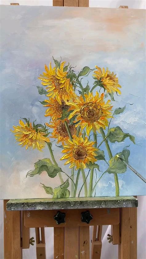 Oil Painting Sonnenblume Gem Lde Blumen Kunst Malerei