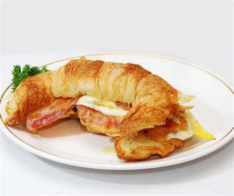 Air Fryer Bacon Egg And Cheese Croissant Sandwiches Fork To Spoon