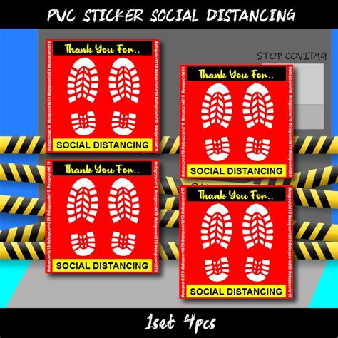 Sop Pvc Sticker Social Distancing Waterproof Shopee Malaysia