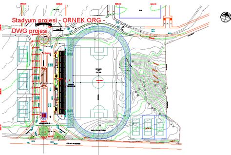 Proje Sitesi Stadyum Projesi Autocad Projesi