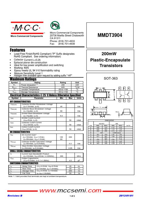 Mmdt Datasheet Pdf Mcc