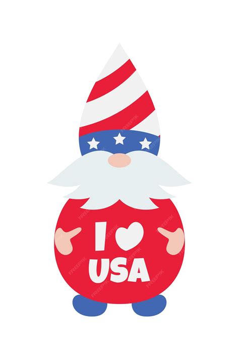 Premium Vector | Patriotic gnomes illustration funny gnomes in america