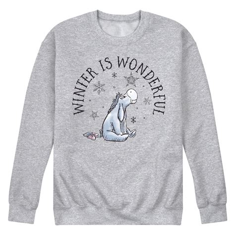 Disney Winnie The Pooh Eeyore Winter Is Wonderful Men S Crew Neck