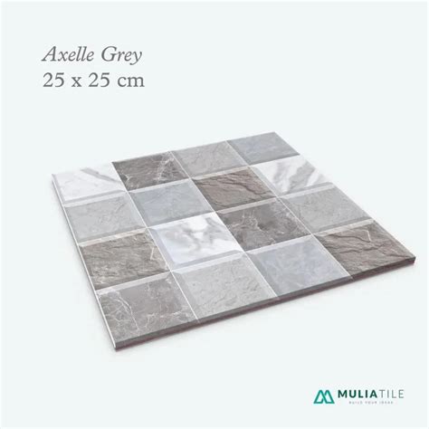 KERAMIK LANTAI KAMAR MANDI 25X25 AXELLE GREY BEIGE MULIA TILE