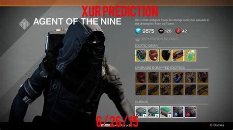 Destiny Xur Predictions Youtube