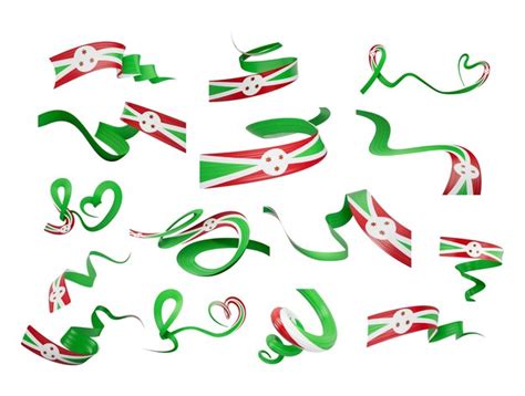 Premium Photo D Set Of Different Style Of Burundi Flags Waving