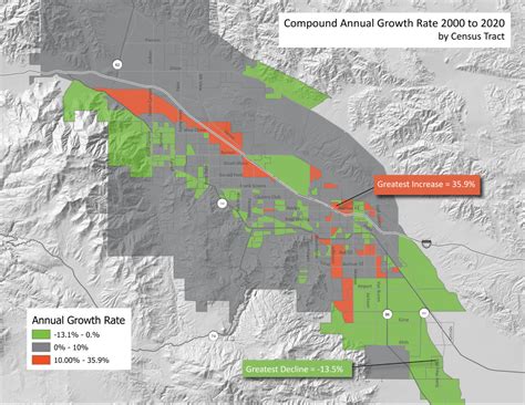 Coachella Valley Annual Population Growth Mapped 2000 To 2020 Cvep