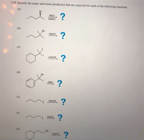 Solved Identify The Major And Minor Product S That Are Chegg