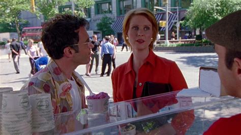 Ferrara Ice Cream Enjoyed By Cynthia Nixon As Miranda Hobbes And David Eigenberg As Steve Brady In