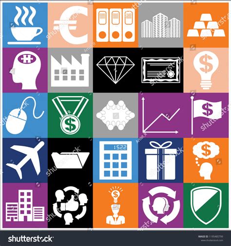 Set Of 25 Business High Quality Symbols Royalty Free Stock Vector