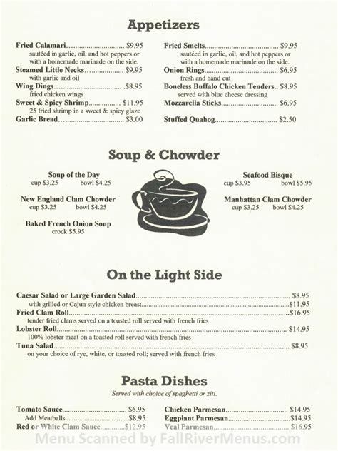 The Liberal Club Restaurant Fall River Menus