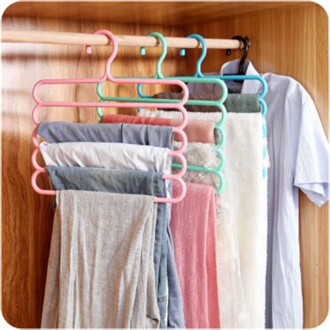 5 Layer Pants Hangers Holders For Trousers Towels Apparel Hangers Space