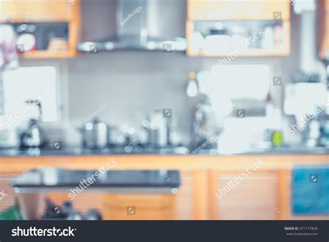 Blurred Backgroundmodern Kitchen Bokeh Light Vintage Stock Photo