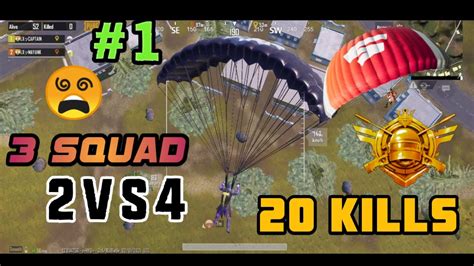 1 🔥 3 Squad Wipe By Me 🤘 2vs4 20 Kills Livik Gameplay Pubg Mobile