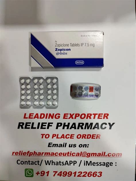 Sleeping Pills Eszopiclone Tablets Usp 3 Mg Exporter From Nagpur