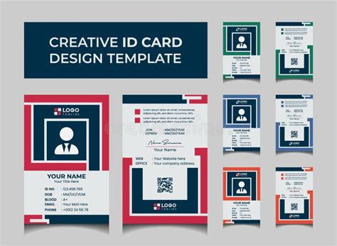 Creative Modern Unique Id Card Design Template Stock Illustration