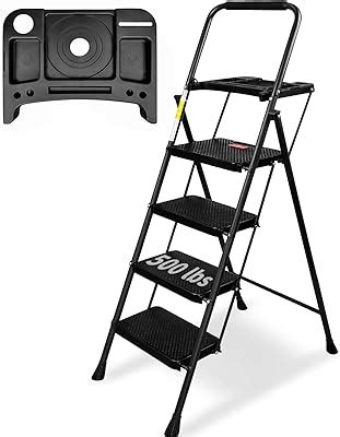 KINGRACK 5 Step Ladder With Tool Platform 900 Lbs Sturdy Step Stool