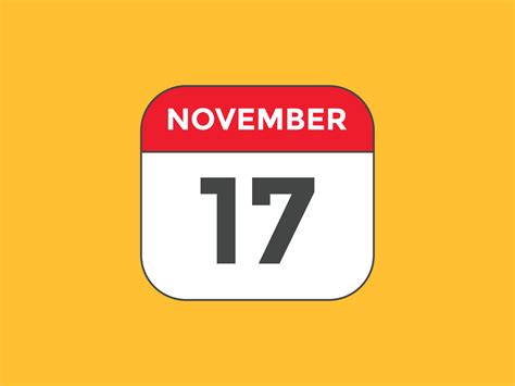 november 17 calendar reminder. 17th november daily calendar icon ...