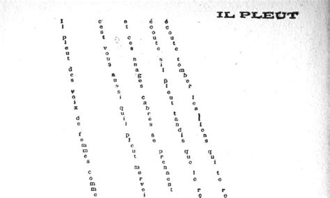 Its Raining A Poem By Guillaume Apollinaire C O C O S S E