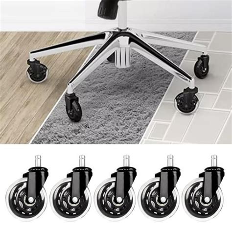 Qiilu Lot De 5 Roulettes Pivotantes Pour Chaise De Bureau