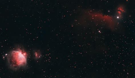 Orion Horsehead And Flame Nebula Rastrophotography