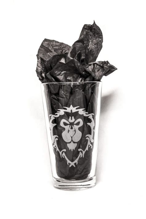 World Of Warcraft Pint Glass Alliance Logo Acid Ink Designs