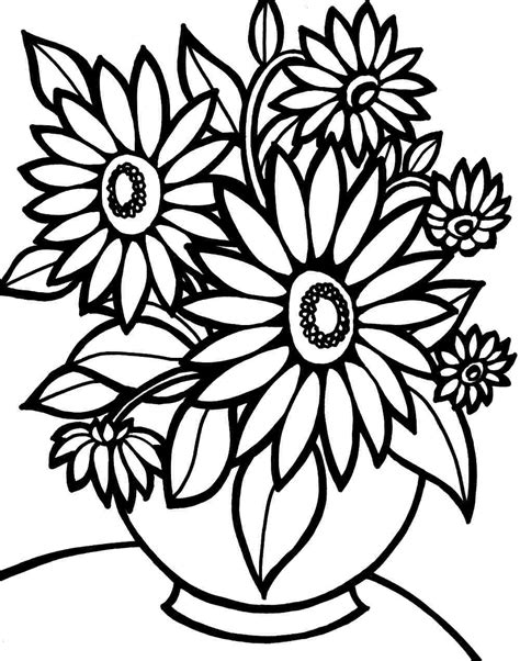 Flower Arrangement Coloring Pages At Getdrawings Free Download