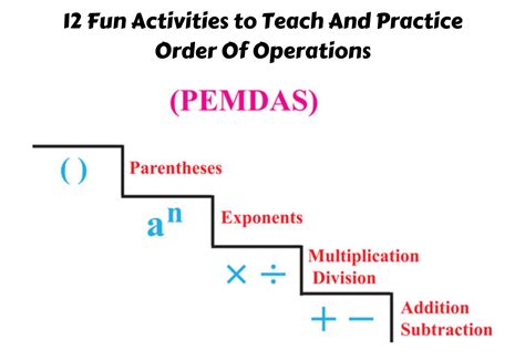 12 Fun Activities To Teach And Practice Order Of Operations Teaching