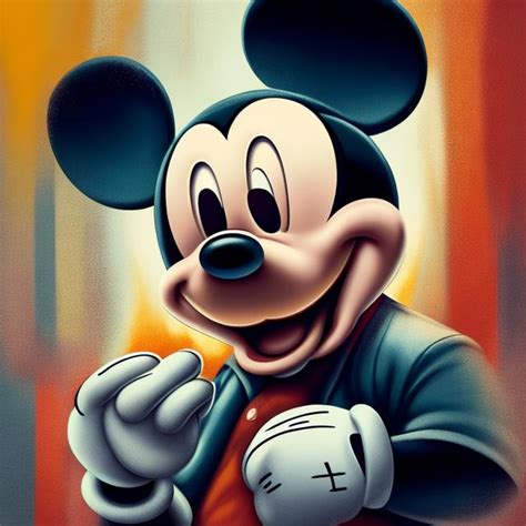 In This AI Generated Artwork Mickey Mouse Stands As