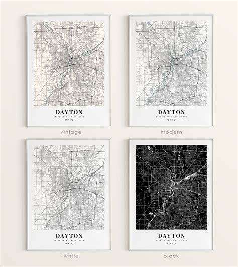 Dayton Ohio OH Map Dayton City Map Dayton Print Dayton - Etsy