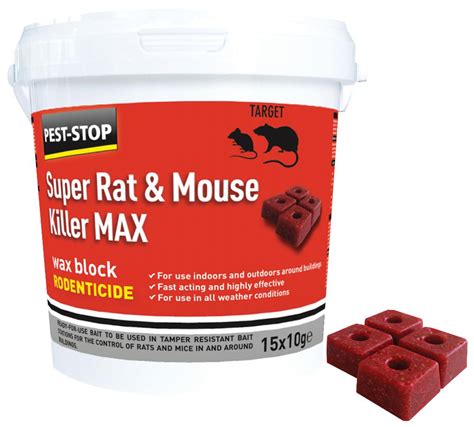 Super Rat Mouse Killer Poison Max Wax Blocks X G Pest Stop Cpc