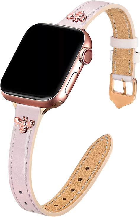 Osber Leather Band Compatible With Apple Watch Women 38mm 40mm 41mm Genuine Leather