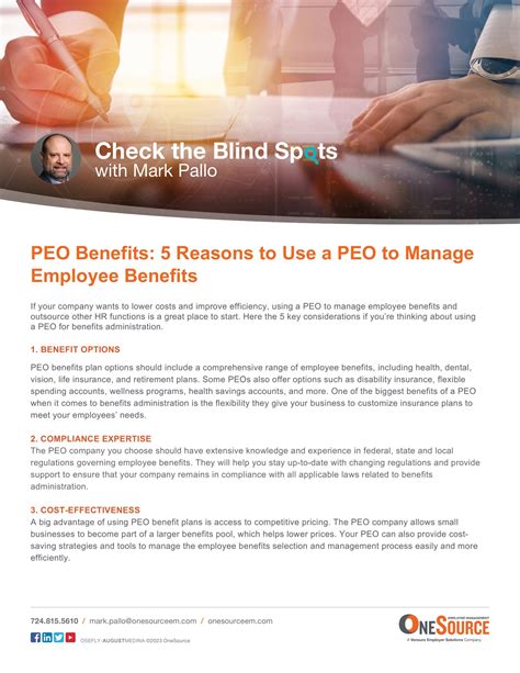 PEO Benefits: 5 Reasons to Use a PEO to Manage Employee Benefits ...