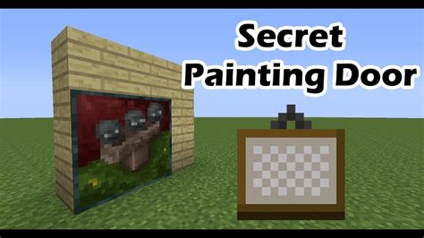 Minecraft How To Build A Secret Door Behind A Painting Easy Youtube