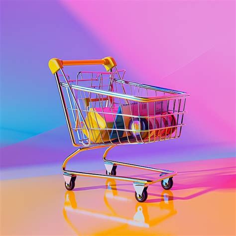 Fotos Renderizadas En D Del Carrito De Compras Colorismo Vibrante