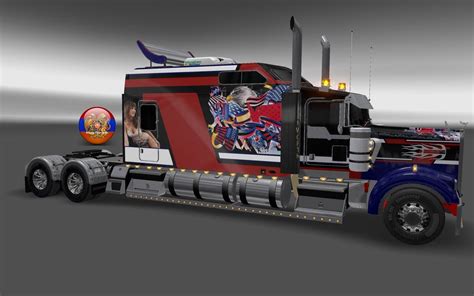 KENWORTH W900 LONG METALLIC USA 2 STYLE SKIN 1 26 4 3S TRUCK SKIN